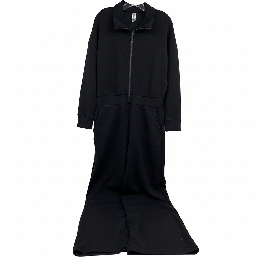 SPANX Black One-Piece Jumpsuit | Wide Leg Zip-Up | Size L